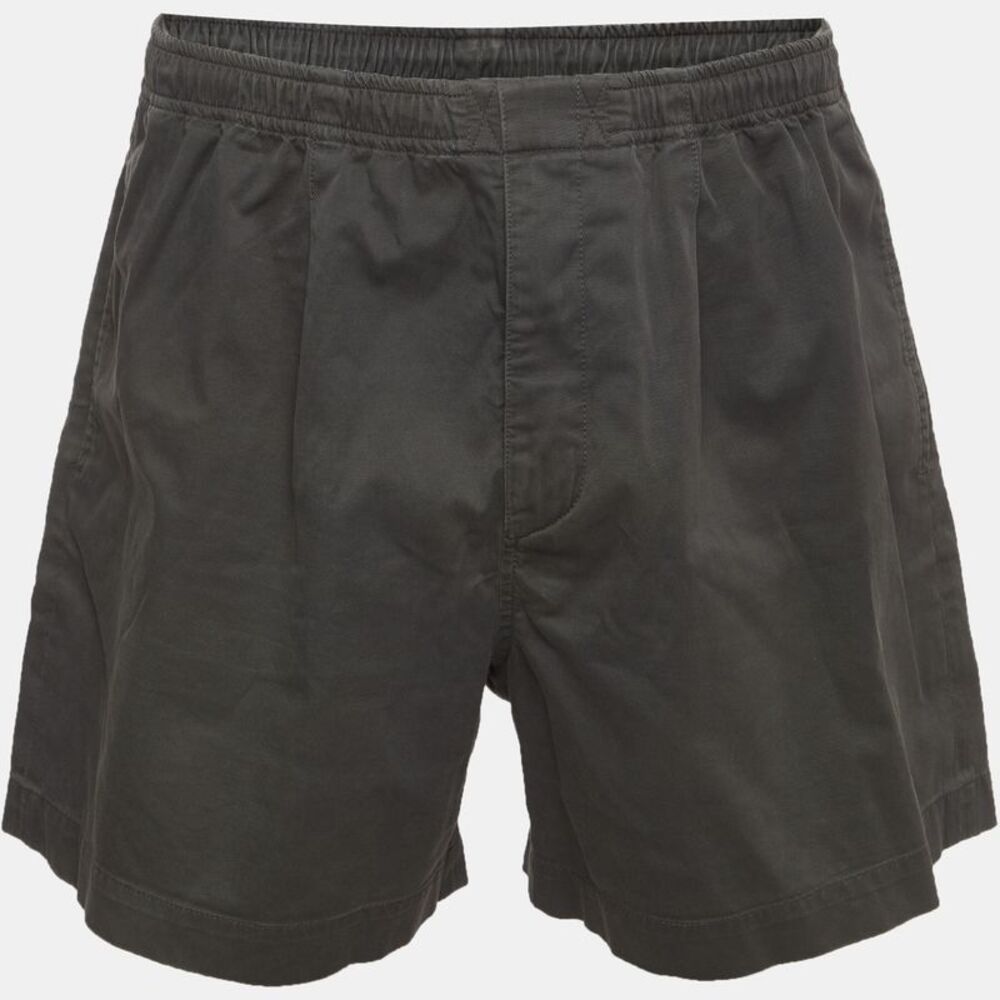 Hermes Grey Cotton Gabardine Elastic Waist Shorts S